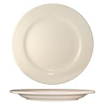Roma 9in Plate, American White, Rolled Edge Stoneware